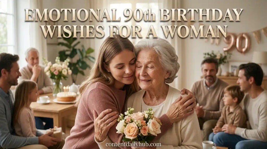 Emotional 90th Birthday Wishes for a Woman