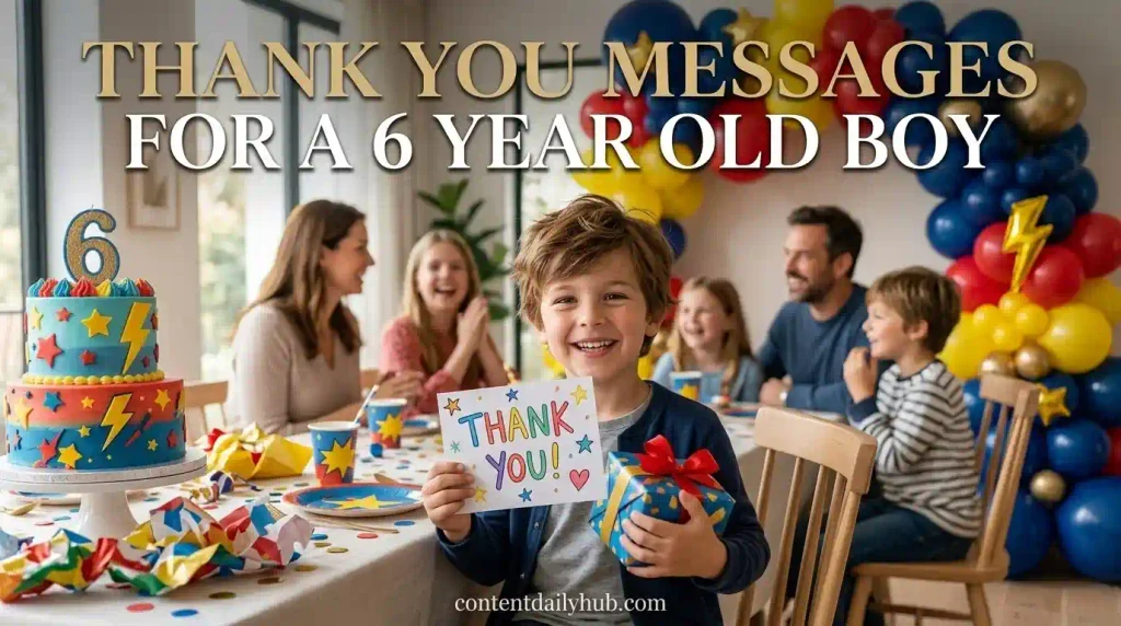  Thank You Messages for a 6 Year Old Boy