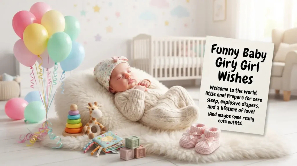 Funny Baby Girl Wishes for New Parents