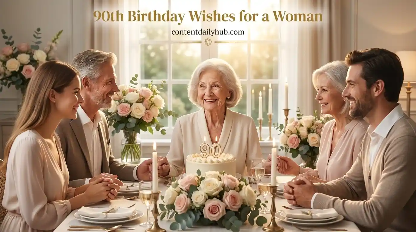 90th Birthday Wishes for a Woman